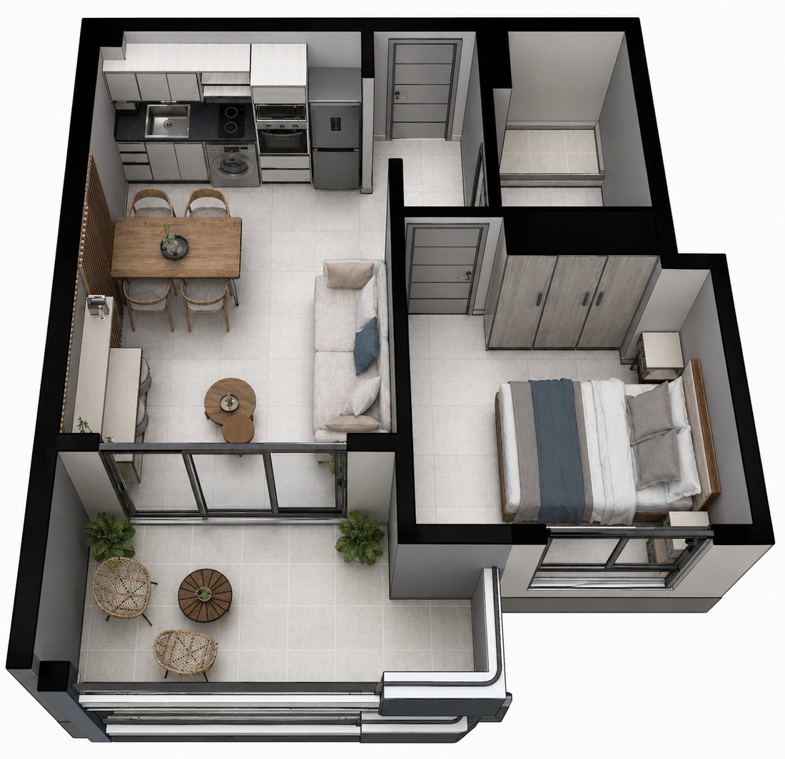 Plan 3D — appartement Kalypso Recoleta